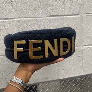 Fendigraphy Small Bag Blue Shearling